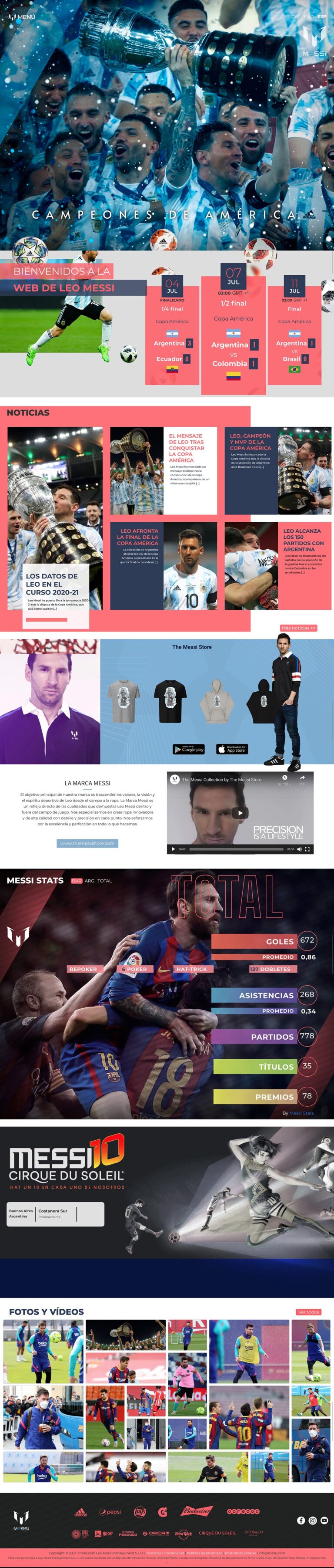 Web oficial Leo Messi